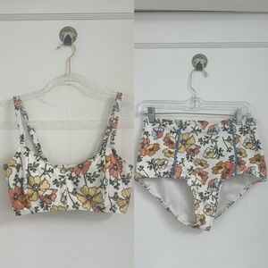 Nettle’s Tale High Waisted Floral Swimsuit Set Size M